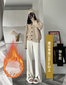 Womens Corduroy Pants High Waist Draped Wide Leg Thickened Autumn Winter Fashion Trousers Korean Style Commute Style