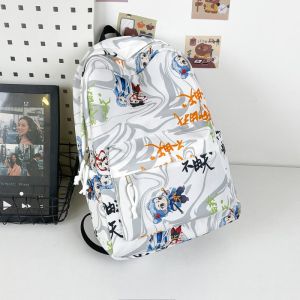 New Graffiti Large Capacity Dual Shoulder Bag Travel Backpack for Teens Students Outdoor Campus Life Waterproof Nylon Backpack