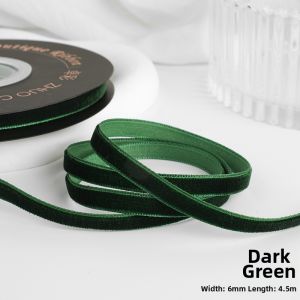 ZhuoCai Velvet Ribbon 6mm Wide Single-Sided Flocking Silk Ribbon Hair Accessories Decorative Gift Wrapping Fabric Ribbon