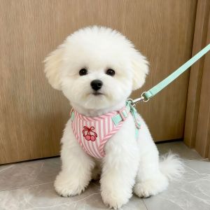 Striped Bite-Proof Anti-Escape Dog Chest Harness Leash