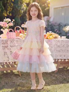 AINAO | Rainbow Cake Skirt Summer Fashionable Girls Dress