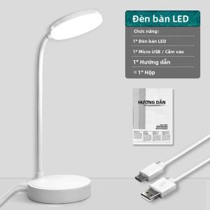 Đèn Bàn LED Hai Đầu Linh Hoạt Với Chức Năng Bảo Vệ Mắt 3 Chế Độ Màu USB Có Thể Sạc Lại 360 °   Điều Khiển Cảm Ứng Xoay Cho Văn Phòng Học Tập