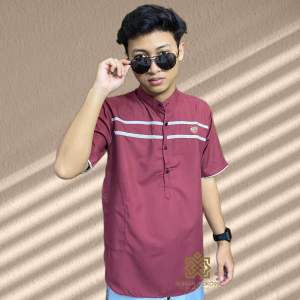 Baju Koko Kurta Lengan Pendek Baju Muslim Pria Dewasa Terbaru Bahan Katun Terlaris