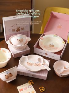 SHELI | Cute Cartoon Bear Ceramic Dinner Set For Home Use