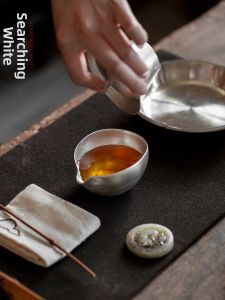 Dụng Cụ Pha Trà Sứ Nhật Bọc Bạc Thân Mỏng Handmade