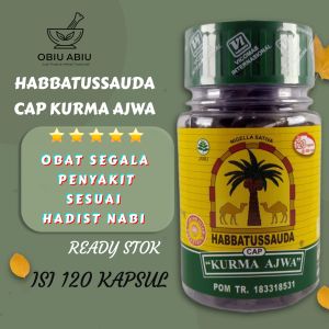 Habbatussauda Cap Kurma Ajwa / Habatusauda / jintan Hitam / habbatusauda Kapsul Serbuk Obat Segala Penyakit