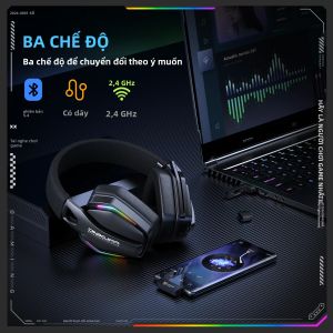 Tai Nghe Chơi Game Không Dây Onikuma GT826 2.4Ghz Bluetooth USB Có Dây Động Kiểu Đeo Trong Tai Tích Hợp Điều Chỉnh Âm Lượng