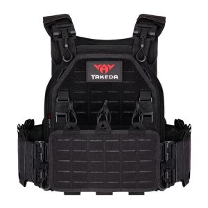 YAKEDA น้ําหนักเบา Quick Release Combat Plate Carrier 1000D ไนลอน Molle Chaleco Tactico เสื้อกั๊กยุทธวิธีสีดํา