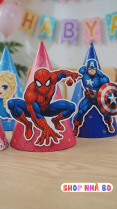 Combo 5 Nón Sinh Nhật Mũ 3D Phụ Kiện Sinh Nhật Nhà Bo Cho Bé Chất Liệu Giấy Cao Cấp In Nhân Vật Hoạt Hình