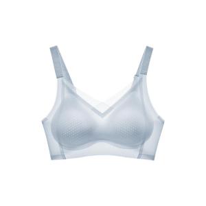 MiiOW | MiiOW Summer Thin Ice Silk Seamless Womens Bra Gather Small Chest Anti-Sagging V-Neck Underwear Comfortable Youth Female