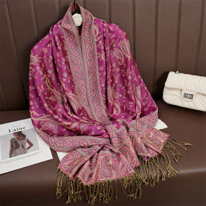 Tassel Blanket Design Paisley Jacquard Pashmina New Fashion Shawl Wrap Cashmere Scarf Women Neckerchief Poncho Hijab Stoles 2025