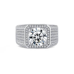 TY S925 Sterling Silver 14K Gold Male 1-3ct Lab Dia Moissanite Ring Sterling Sier Jewelry Party Wedding Band Rings For Men