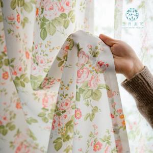 American Style Small Flower Fresh Country Style Retro Rose Semi-Blackout Curtains