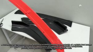 CPO UNIVERSAL FRONT LIP BUMPER CHIN BLACK/RED (11638)