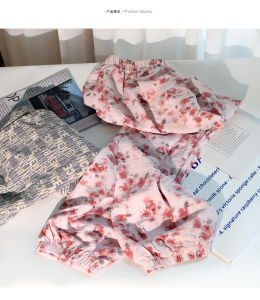 Quần Dài Ren Mỏng Mùa Hè Bằng Lụa Băng Rộng Rãi Thoải Mái Quần Đi Bộ Đường Dài Có Khóa Kéo Cạp Cao Nine Points Polyester