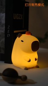 【Local Delivery】Capybara Lamp Rechargeable Dimming Water Guinea Pig Pat Light Capybara Lamp For Living Room Decor