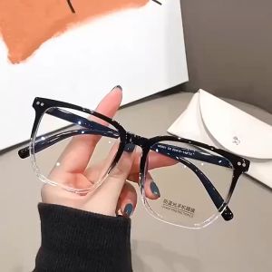 Kacamata Anti Radiasi Bingkai Persegi Untuk Wanita Pria Nyaman Lensa Yang Dapat Diganti