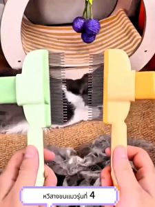หวีแปรงขนสัตว์เลี้ยง กำจัดขนด้วยคลิกเดียว วัสดุ ABS ฟันหวีสแตนเลส สามารถซักล้างได้ทั้งหมด นวดผิว ที่แปรงขนกำจัดขนสุนัข แปรงขนแมว หวีกำจัดขนสัตว์เลี้ยง แปรงหวีขนแมวและสุนัข
