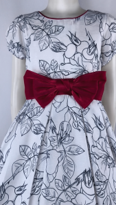 Big Joy Girls Casual Dress Cherry Floral with Bow For Ages 5 to 12 Years Old 553167