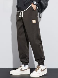 ROMON | Romon Mens Workwear Pants Casual Sporty Loose Fit Elastic Waist Autumn Winter Trendy Brand Youthful Style Long Trousers