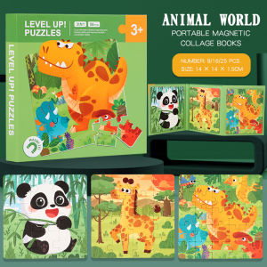 Magnetic Puzzles Games for Kids Busy Quiet Cartoon Animals Jigsaw Book Montessori Baby Educational Toys Childrens Early Gifts