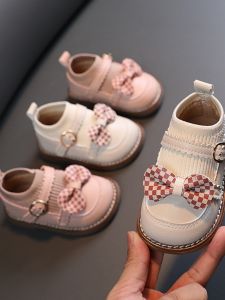 Princess Shoes Baby Birthday Party Baby Girl Spring and Autumn Soft Bottom Leather Shoes 1-2-Year-Old Girls Boots Single Boots Baby Girl Shoes