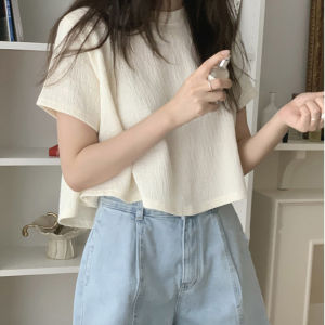 Áo Thun Nữ Tay Ngắn Vai Thường Mùa Hè 2025 Mới Nhỏ Ngắn Độc Đáo Đẹp Phong Cách Pháp Ngọt Ngào Cay Nồng Áo Trên Đầu
