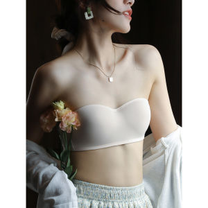 TONERCE | Strapless Thin Seamless Wire-Free Anti-Slip Gathering Bra For Small Breasts
