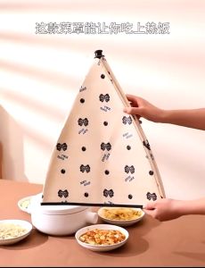 Lồng bàn giữ nhiệt gấp gọn 6 cạnh có khung sắt tiện lợi