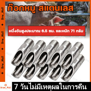 ส่งเดี๋ยวนี้ (ขายยกชุด 1 ชุด = 5 ชิ้น) ก๊อกหมู ก๊อกน้ำหมู สแตนเลส เกลียว 1/2" ก๊อก ก๊อกน้ำสุกร ก๊อกหมูกินน้ำ ก็อกหมูดูดน้ำ จุ๊บหมู แข็งแรง ทนทาน