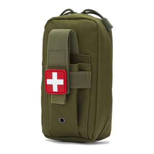 Tactical MOLLE Medical Pouch Rip-Away EMT First Aid Pouch IFAK Trauma Kit Everyday Carry Survival Bag Include Cross Patch