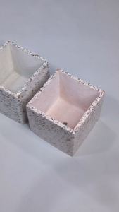 Pot Tanaman Vas Bunga Hias Kotak Persegi Motif Marbel Mini Estetik Lebar 85 Cm Tinggi 85 Cm Bahan Gypsum Souvenir Dekorasi Rumah