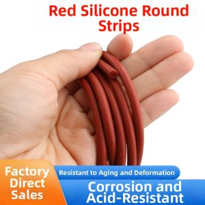 WDLYBLK | Heat Resistant Soft Red Silicone Solid Round Seal Strip