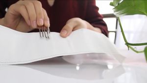 6m curtain fabric with stainless steel curtain clamp/hook (15 PCS/bag)