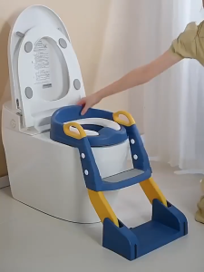 【Gerzi】2in1 บันไดชักโครกเด็ก ที่รองชักโครกเด็ก ปรับระดับได กันลื่น มีบันไดปีนขึ้นและพักเท้าได้