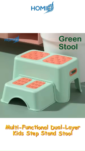 HOMIE Kids Toilet Training Seat with Handles and Multi-Functional Dual-Layer Kids Step Stand Stool