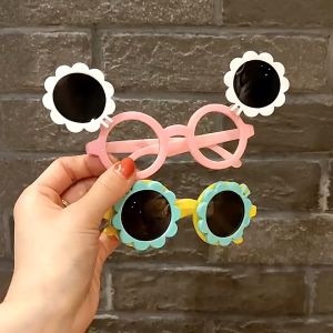 ELBER K724 Kacamata Hitam Anak Motif Bunga Matahari Doff New Trendy Fashion Murah High Quality Import Y1781