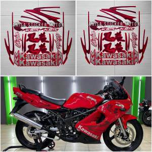 STIKER STRIPING LIS LES BODY KAWASAKI NINJA RR 150 OLD 2011 MERAH