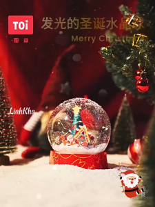 Bộ tự làm quả cầu tuyết đón Giáng Sinh có đèn LED - từ 5 tuổi - Đồ chơi trang trí Noel Christmas Crystal ball hãng TOI
