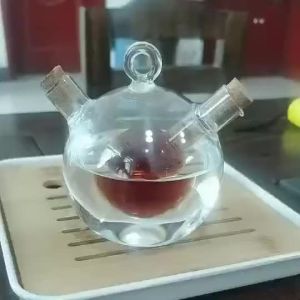 Periuk Minyak Dua a Penyumbat Gabus Periuk Minyak Meterai Kaca Lutsinar Botol Kicap Dapur Kreatif Isi Rumah Botol Perasa Botol Cuka