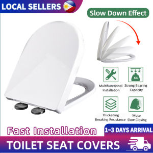 White Bathroom Bowl Seat Cover Standard Size Slow Close U/V/O Type Toilet Lid Thickened Toilet Seat Cover
