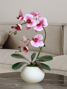 High-End Artificial Butterfly Orchid Small Potted Plant Decorative Flower for Indoor Bedroom Desktop Vase Decoration Home Decor