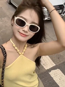 แฟชั่นเกาหลี แว่นกันแดดตาแมว รูปไข่ hip-hop ทรงฮิต แว่นตาแฟชั่น เรโทร ป้องกันแสงแดด กันUV400 เทรนด์สไตล์เกาหลี