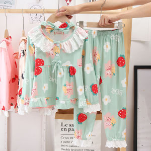 Bộ Đồ Ngủ Cotton Dài Tay Phong Cách Công Chúa Cho Bé Gái Mùa Xuân Thu Bộ Đồ Ngủ Cotton Thoải Mái Chống Tĩnh Điện Chống Tia UV Kháng Khuẩn