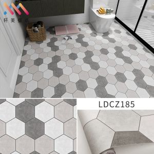 61x200cm hình lục giác màu xám dày miếng dán sàn chống trượt Giấy dán tường tự dính chống thấm dầu chống thấm nước cho sàn ban công phòng tắm nhà bếp trong nhà tự làm trang trí hình dán tường