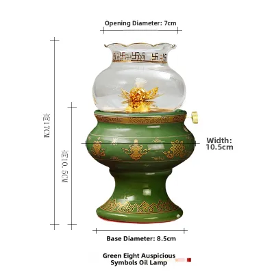 Indoor Buddha Offering Smokeless Ceramic Oil Lamp