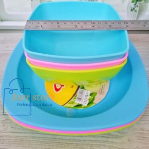 PROMO PAKET HEMAT 6PCS PIRING CAMPUR MANGKUK TEBAL BERDIAMETER 23CM TAHAN BANTING DAN TAHAN LAMA