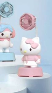 Bayar Di Tempat - Kipas Angin Portabel Karakter / Mini Fan Lucu Include Rautan Pensil
