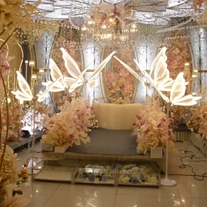 R2Y Butterfly LED Fairy Lights Hanging & Standing Romantic Wedding Birthday Arch Backdrop Decor