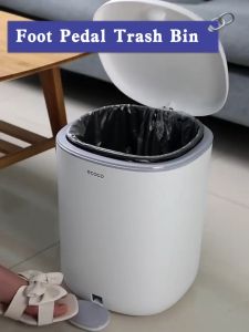 Ecoco Trash Bin with Foot Pedal 7L/11L Large Capacity Garbage Bag Storage inside Double Layer Trash Can